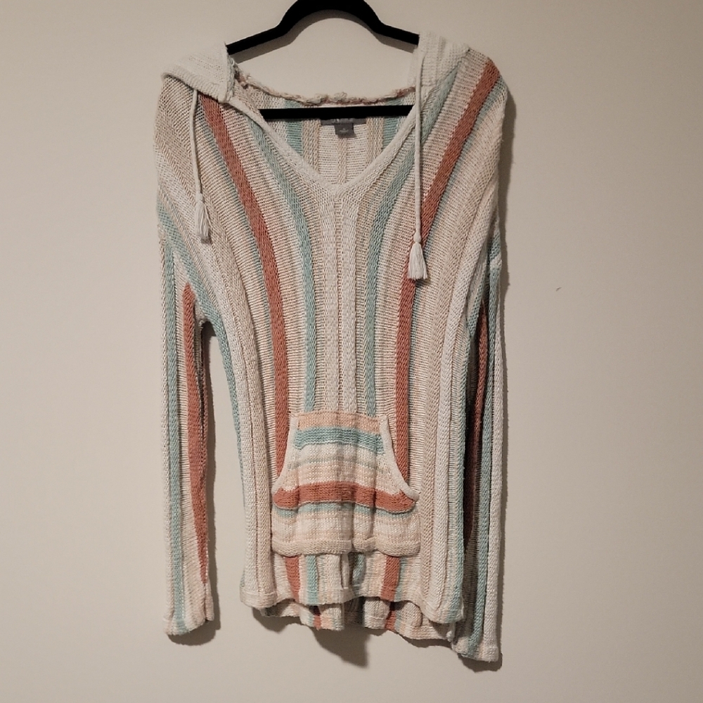 Striped Hooded Women's Sweater